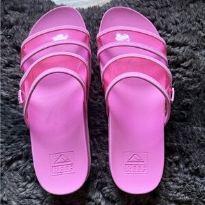Reef Pink Sandals Sporty Slide Design